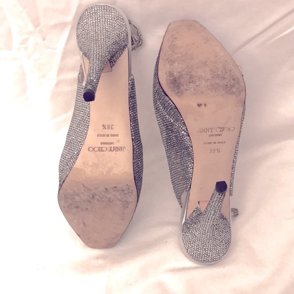 Jimmy Choo 38 1/2 EU Glitter/Silver - Picture 12 of 15